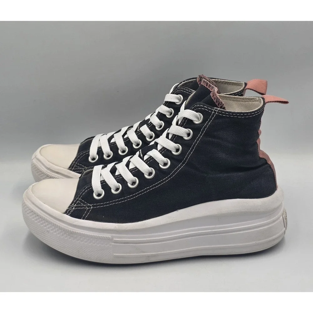 Converse Chuck Taylor AllStar High Move Platform Womens Black-Pink Sneakers 6.5